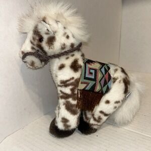 Vtg Mary Meyer Spotted Pinto Horse Plush Stuffed Animal Western 10" 1994 P3‎
